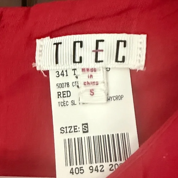 TCEC Red Sleeveless Pleated Top Size S NWT - Picture 2 of 12
